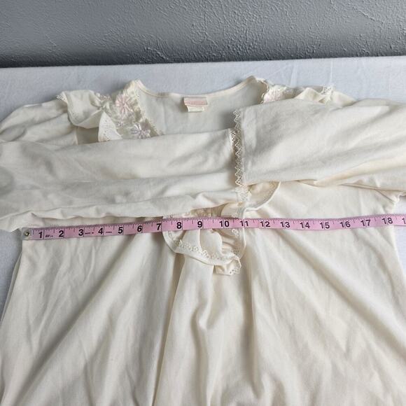 Adonna JC Penny’s Ivory Nylon Poly Blend Midi Nightgown Large Prairie Cottage - Picture 3 of 9